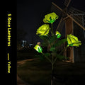 Solar-powered flower-shaped garden light with LED colour changing bulbs