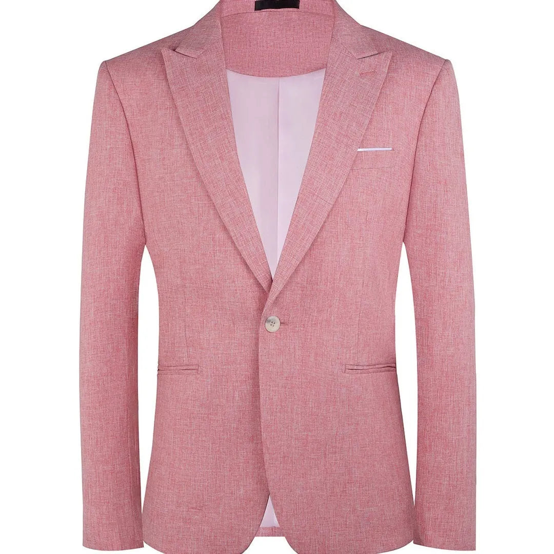 Men's light blue Western-style suit jacket for casual spring and summer wear.