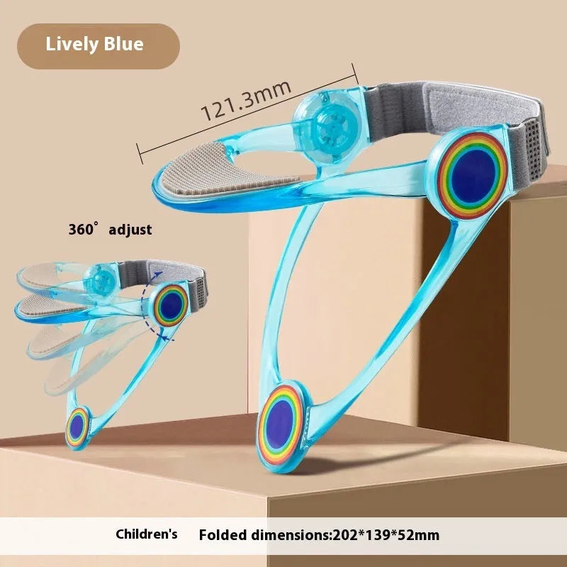 Adjustable neck brace for cervical spine support in blue, pink, or transparent for adult and children.