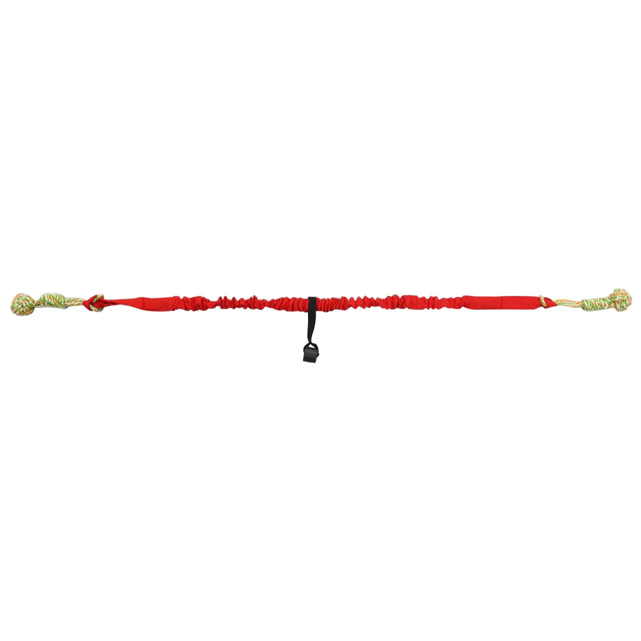 Cotton rope dog tug toy for interactive play and dental grinding, shown in black, grey, or red.