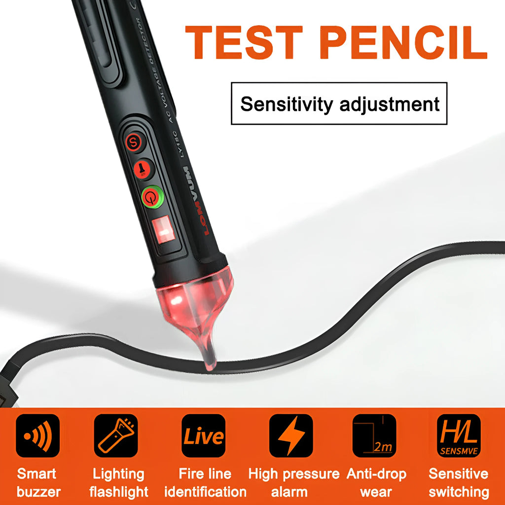 Intelligent voltage test pen for electrical line detection with automatic shut-off function
