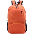 Foldable 26-inch waterproof backpack in Oxford cloth, shown in brick red colour.