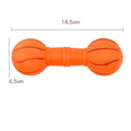 PVC football dumbbell shaped dog chew toy in yellow with squeaker
