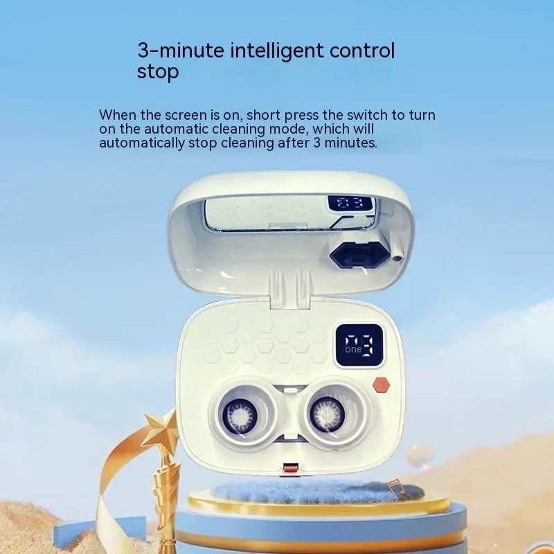 Pearl white automatic ultrasonic cleaning machine for invisible glasses