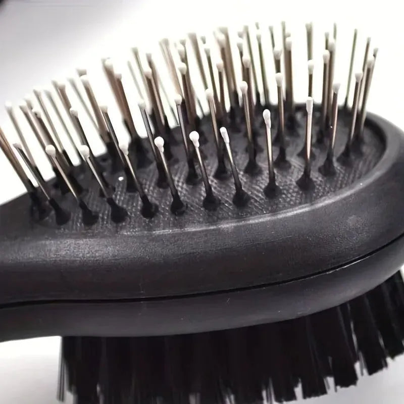 2-in-1 double-sided pin pet grooming comb for dogs and cats, shedding and dirt removal tool