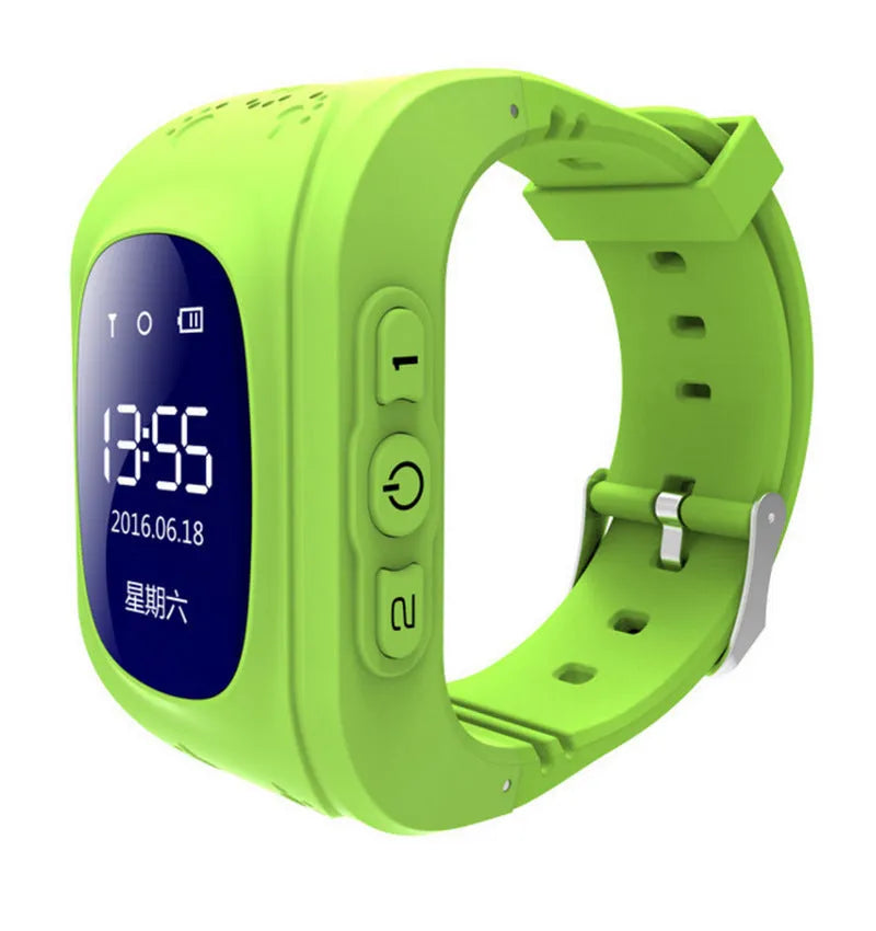 Children's smart watch with 0.96 inch screen, GPS positioning, call function, and wrist strap in assorted colours