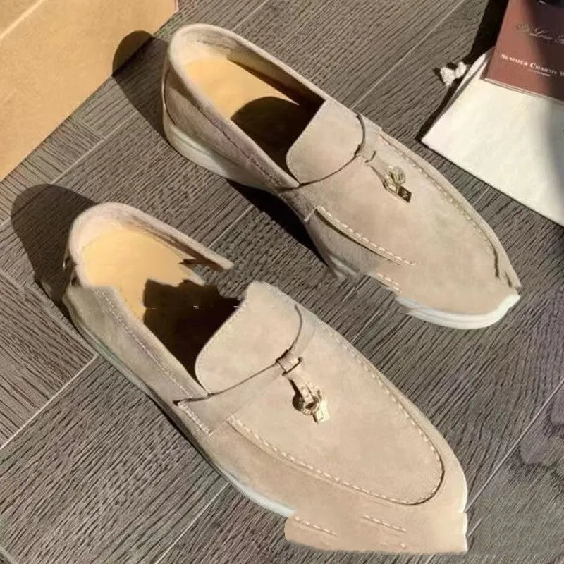 Gommino slip-on casual loafers with high top, rubber sole, and steel toe cap in multiple colour options