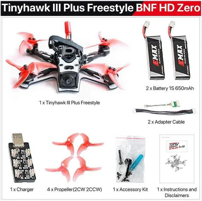 Tinyhawk III Plus Freestyle HD ELRS version FPV drone with plastic frame and E8 transmitter