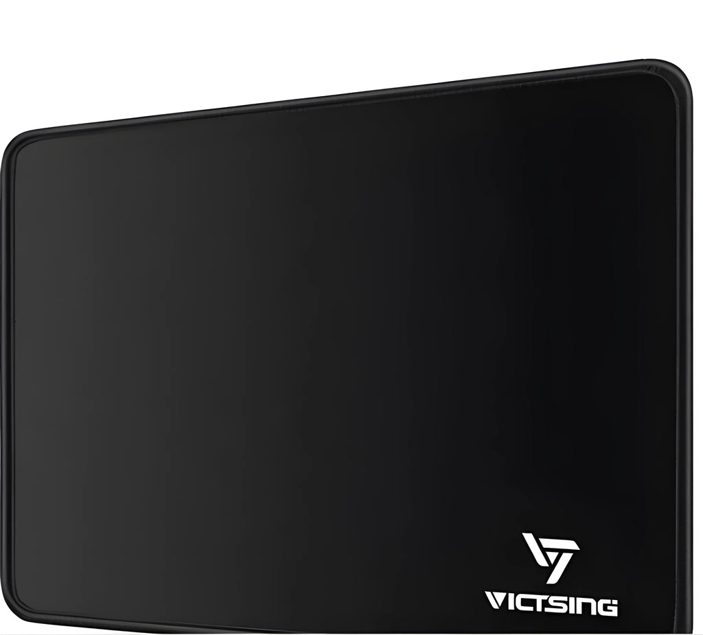 Black rough grain thickened mouse pad measuring 270x220mm with 5mm rubber base