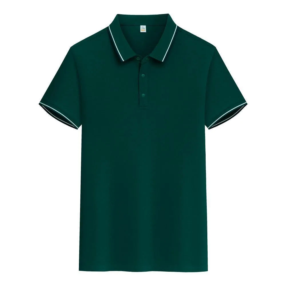 Pure cotton polo shirt with lapel collar and short sleeves in multiple colour options