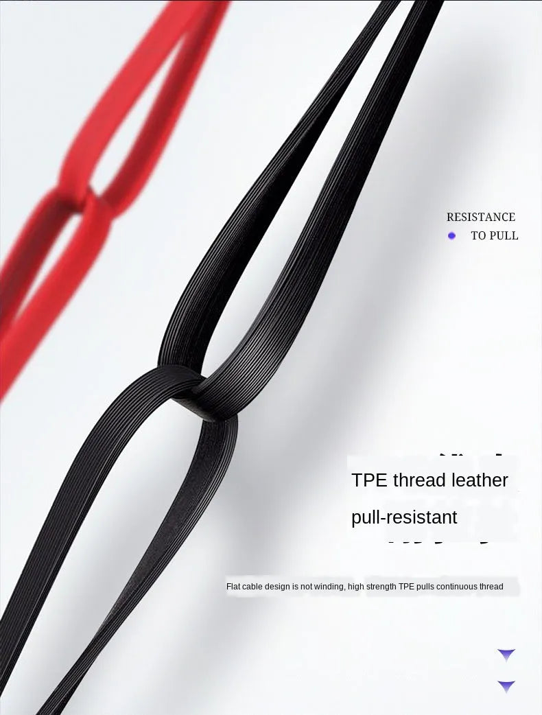 Black 3-in-1 magnetic data cable with Apple, Android and Type-C connectors, 1m length