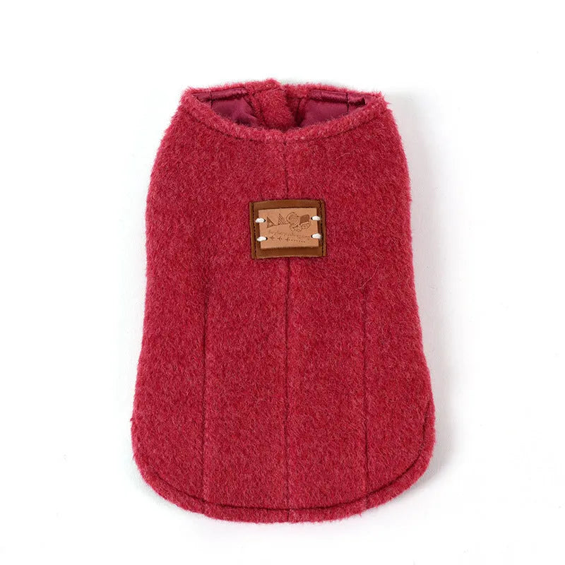 Cotton Korean-style cashmere vest dog jumper for small dogs in blue, red, or yellow