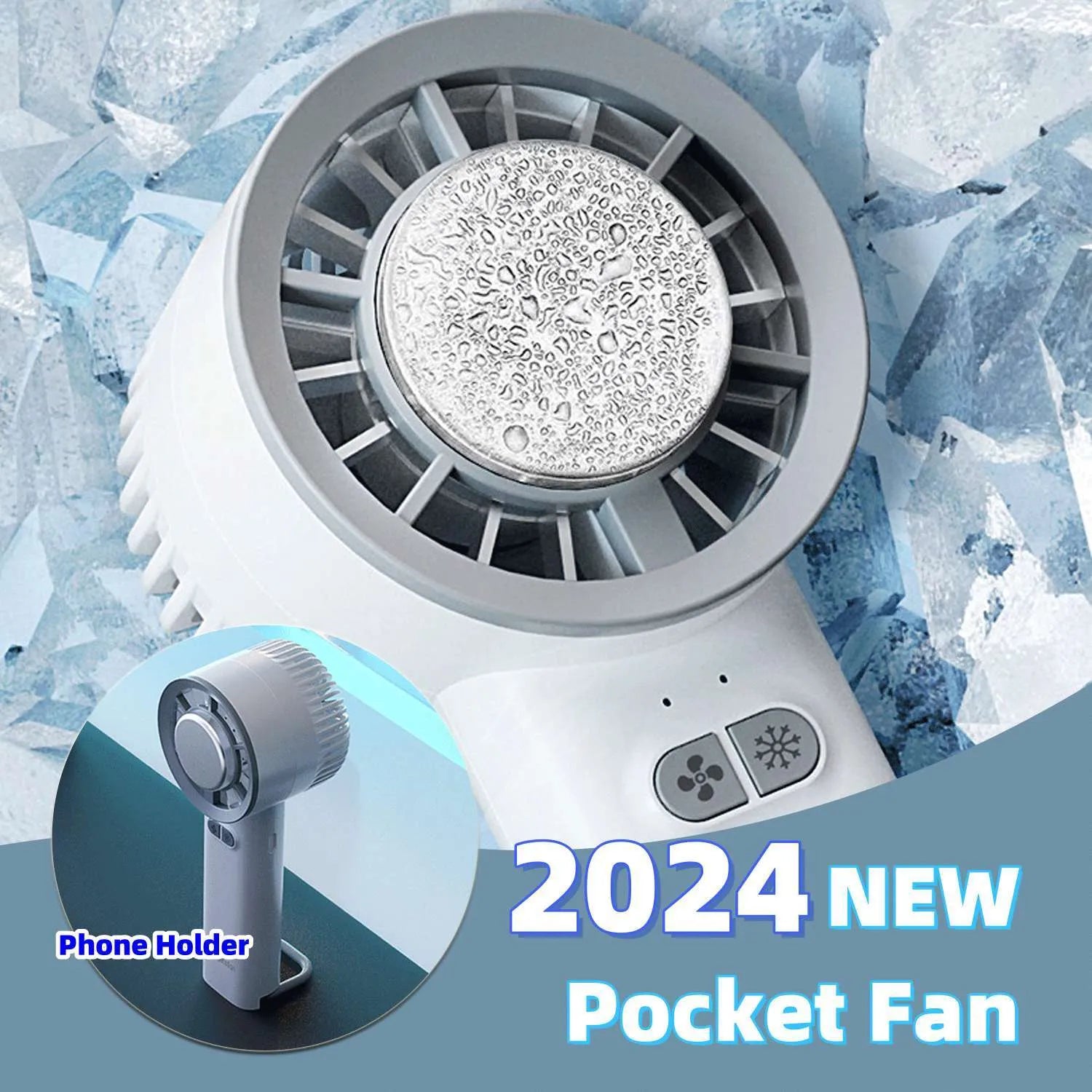 White handheld turbo jet fan with brushless motor showing touch controls and compact design