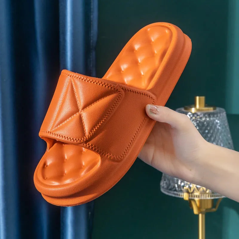 Non-slip bathroom slippers with thicker EVA sole in multiple colour options