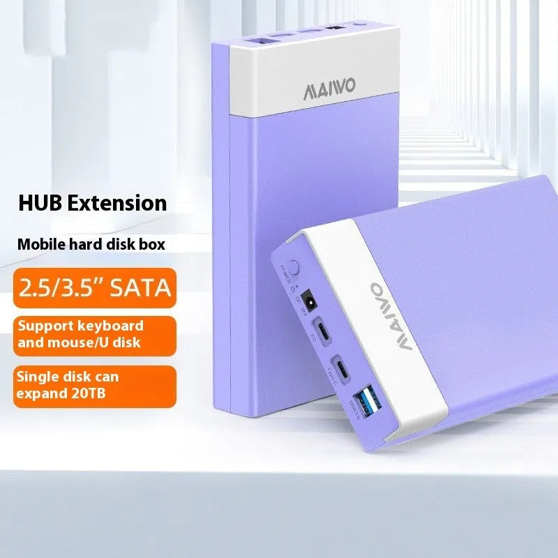 3.5 inch USB SATA hard disk enclosure with slide cover in black and silver colour