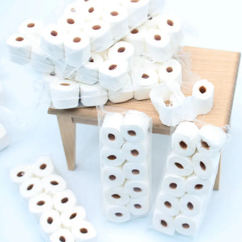 Simulated tissue roll paper model for children's educational play measuring 30x15x80mm