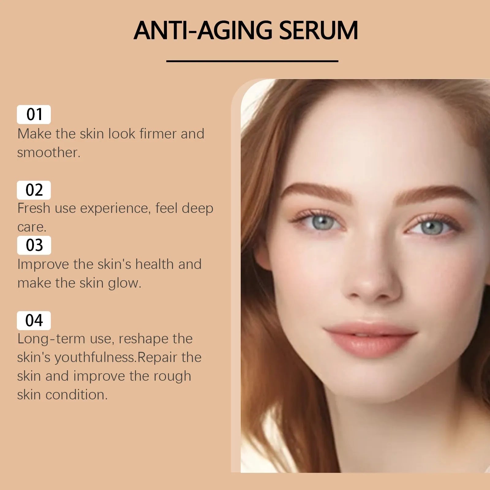 30ml bottle of anti-aging liquid serum with hyaluronic acid and bee venom formula
