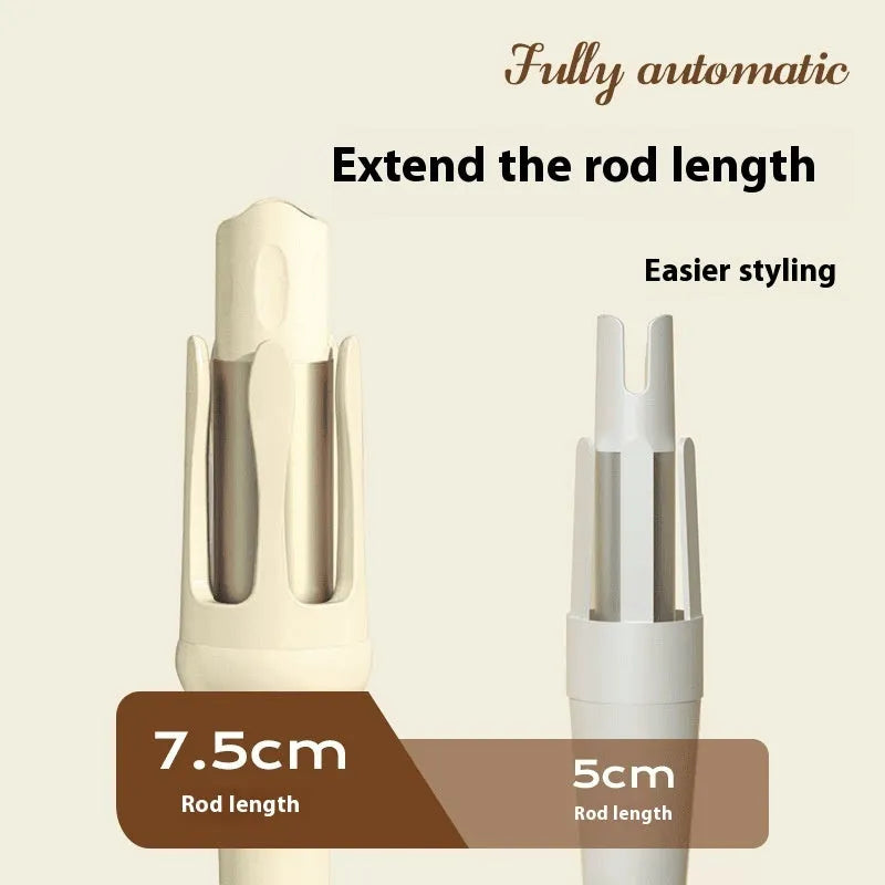 Automatic hair curler with 32mm ceramic barrel in a choice of colours including beige and pink.