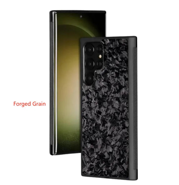 Samsung Galaxy smartphone case with forged carbon fibre pattern for S20 S21 S23 FE models