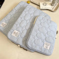 Cute cloud embroidery cotton notebook storage bag for iPad or tablet in white colour