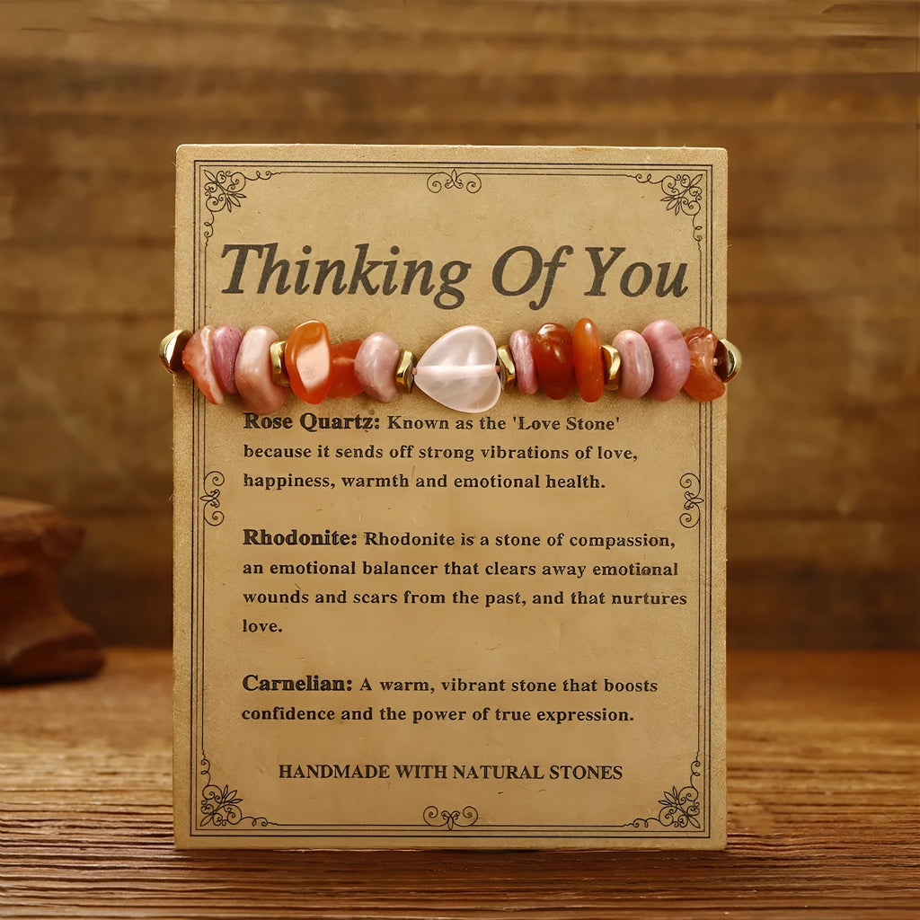 A geometric beaded stone bracelet for women, showing handmade craftsmanship.