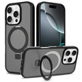 Magnetic drop-resistant phone case for iPhone 17 in black with TPU PC protective shell