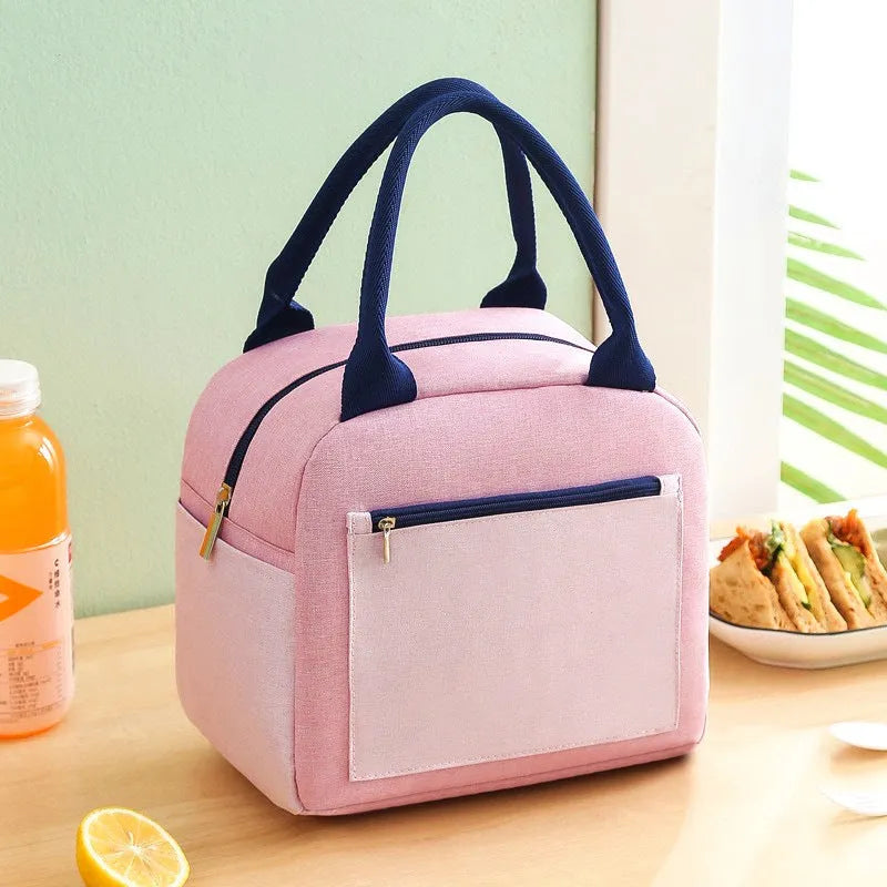 Aluminium foil thickening waterproof lunch insulation bag in blue colour