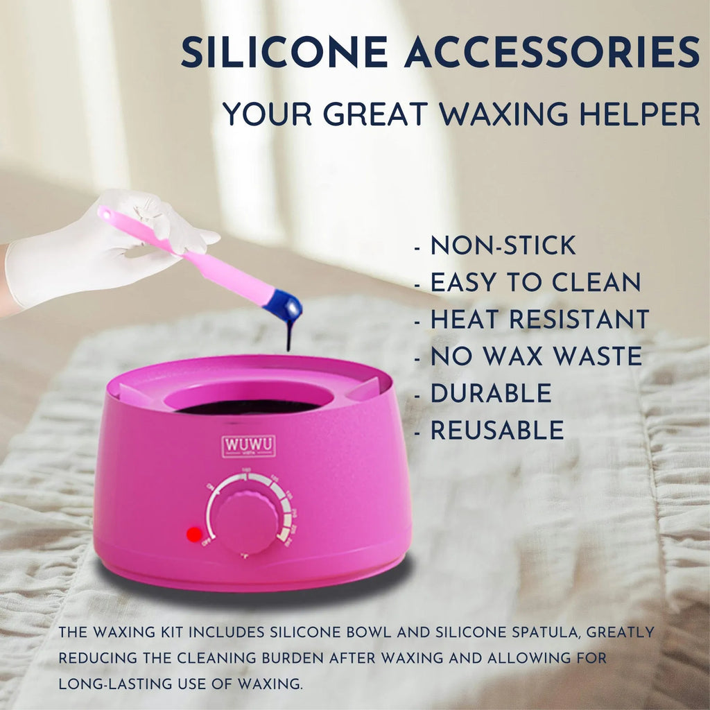 WUWUVISTA 56-piece professional waxing kit with black wax warmer, coloured wax beads, applicators, and aftercare products.