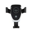 Black car wireless charger mounted on ventilation vent with iPhone Xs charging automatically