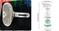 White self-cleaning pet comb with angled bristles and integrated mist humidifier, 20cm long, for dog grooming