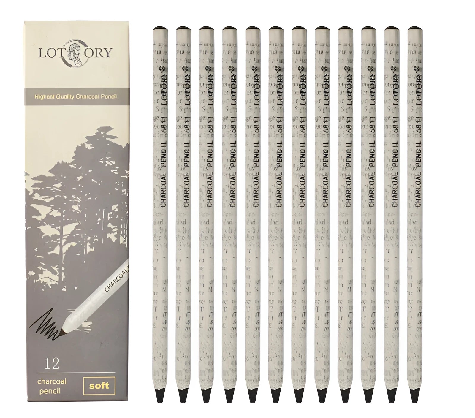 Children's professional charcoal sketching set with multiple pencil grades and drawing materials