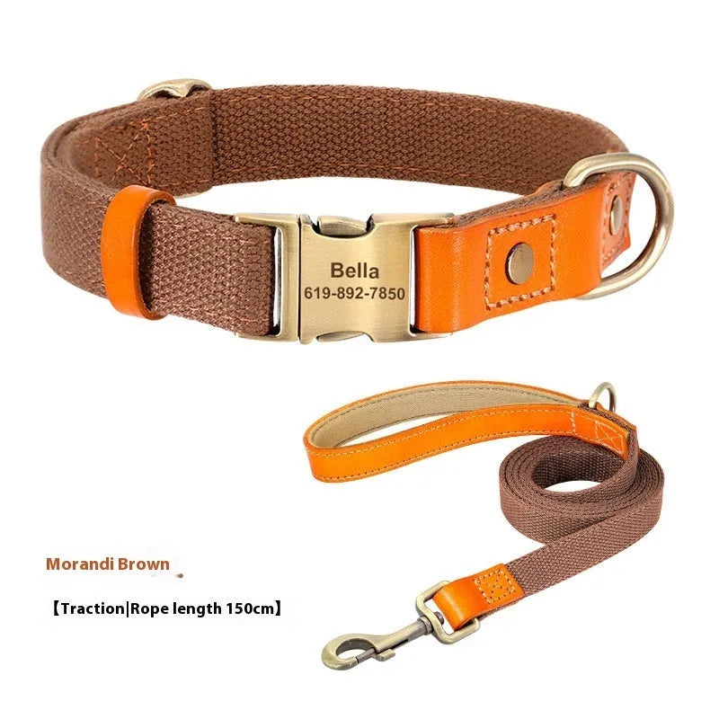 Small dog mohair collar and lead set in six colour options with contrasting lettering