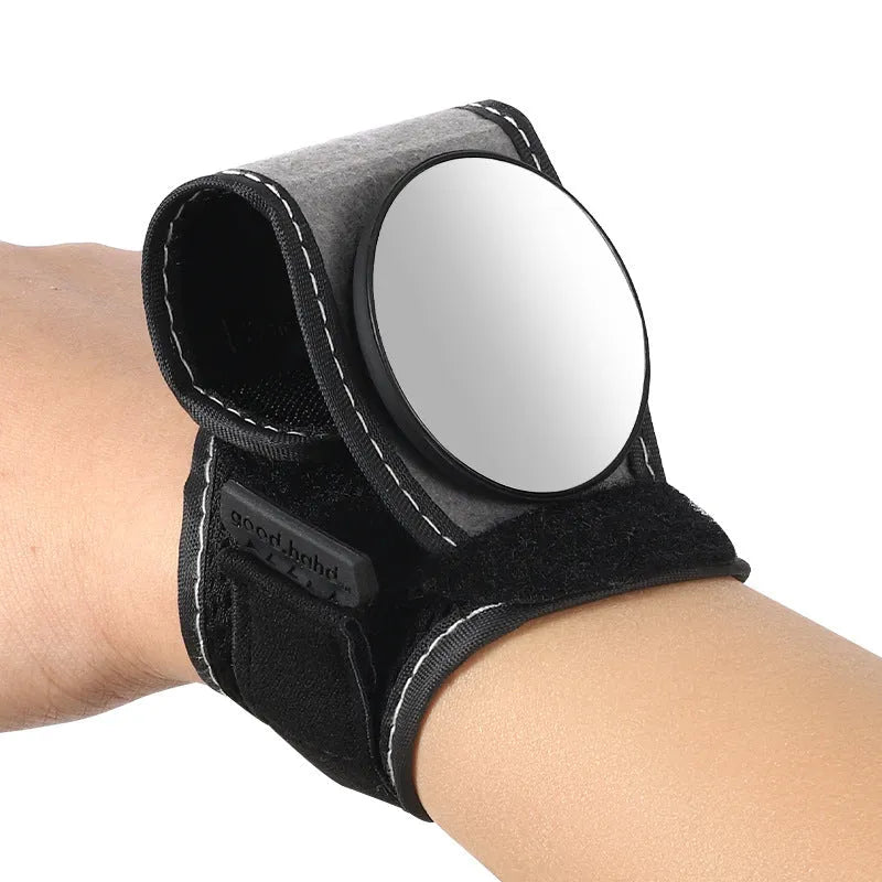 Black nylon bicycle wrist rear-view mirror for cycling safety