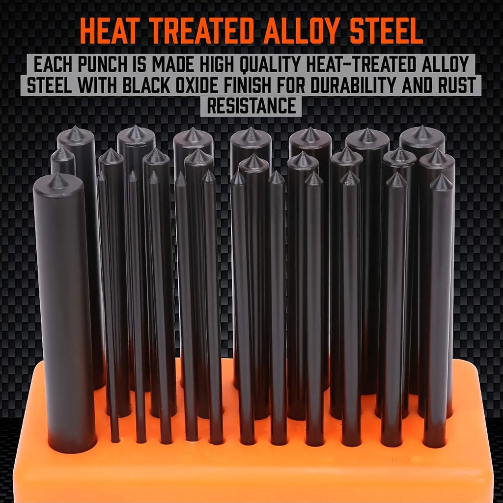 Orange punch needle tool with metal mould accessories for textile crafts