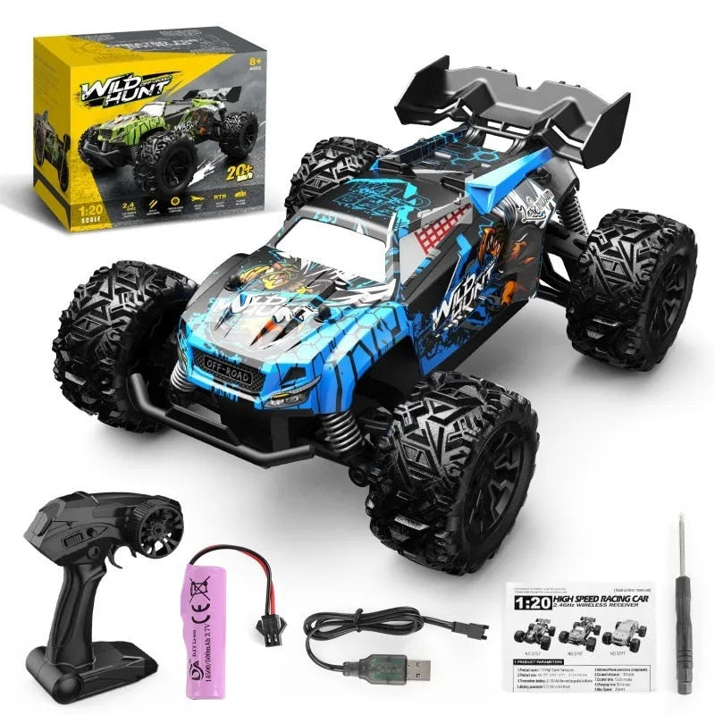 1:20 scale remote control off-road drift car with PVC shell, four-wheel suspension, green blue or US Team colour