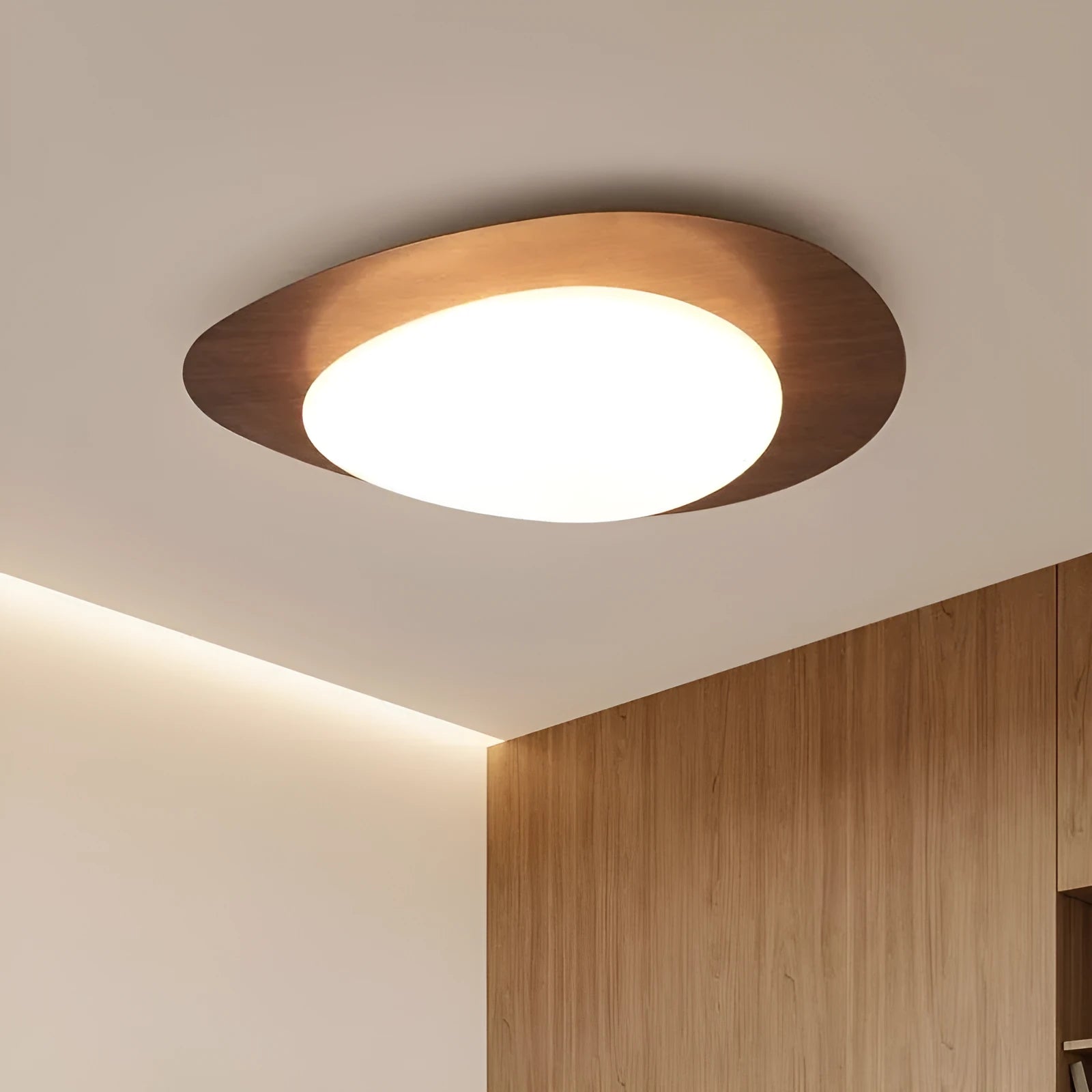 Chinese style master bedroom ceiling lamp with iron body and acrylic shade in multiple size options