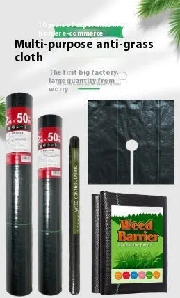 Black PP woven weed barrier mat roll 6FT × 300FT for garden ground cover