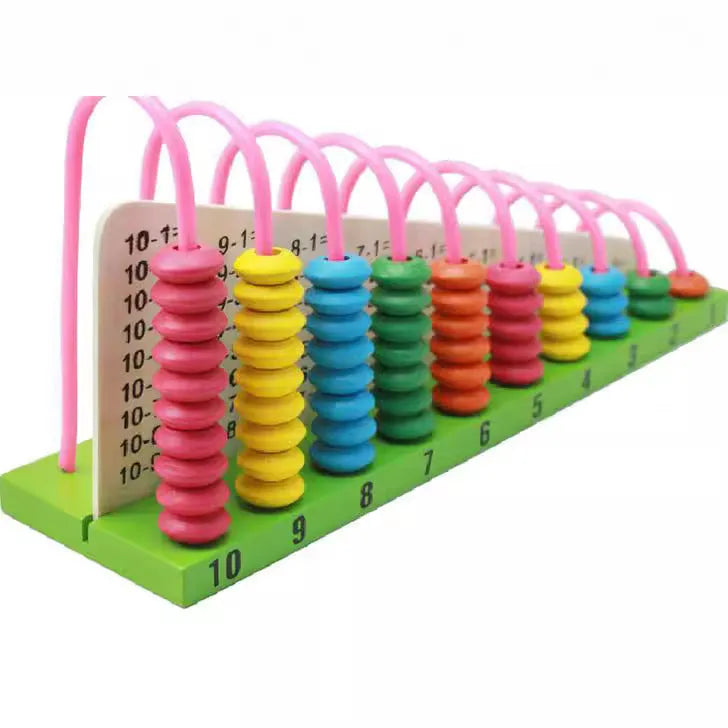 White wooden calculation frame for children aged 4-6 years early maths learning education puzzle
