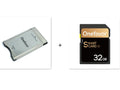 SD to PCMCIA adapter card with stainless steel housing and included 32GB SD card for Mercedes-Benz cars