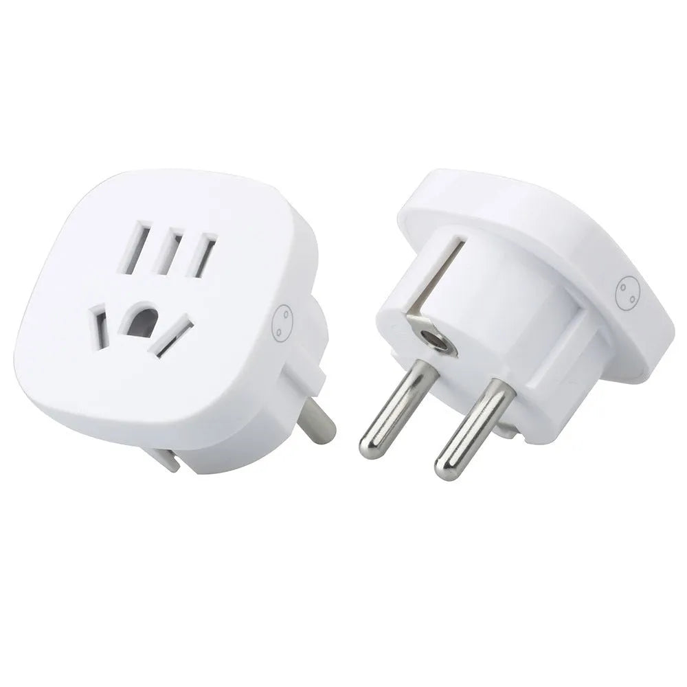 UN80 Chinese American to German standard plug adapter, 250V 10A 2500W, PC flame retardant and brass, EU style