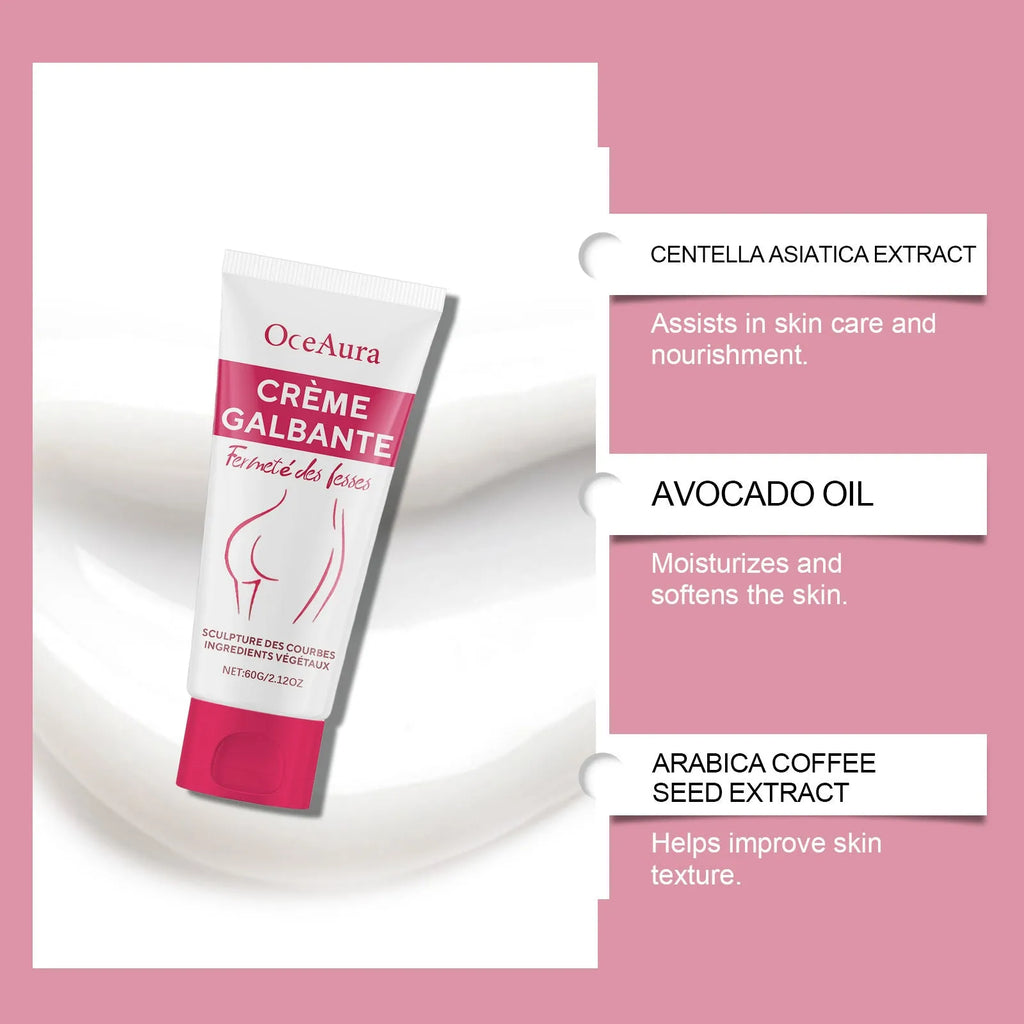 Jar of hip and neck moisturising cream with botanical extracts, 60g capacity.