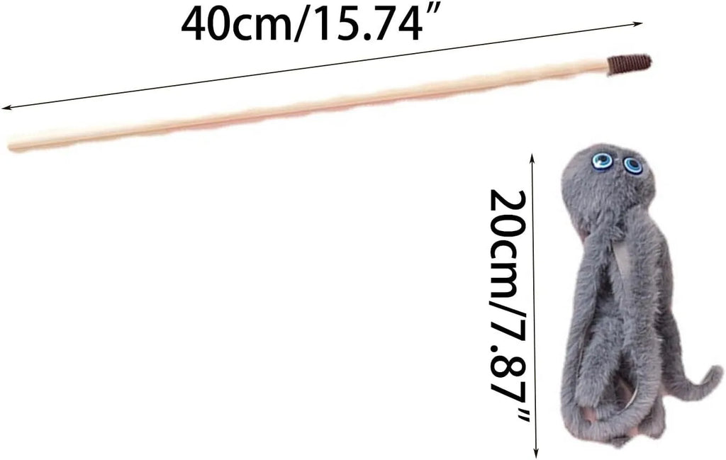 Octopus cat toy with long stick in multiple colours for indoor play