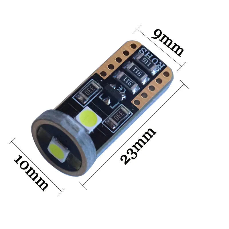 T10 W5W LED car light with blackboard white colour and fibre glass board construction