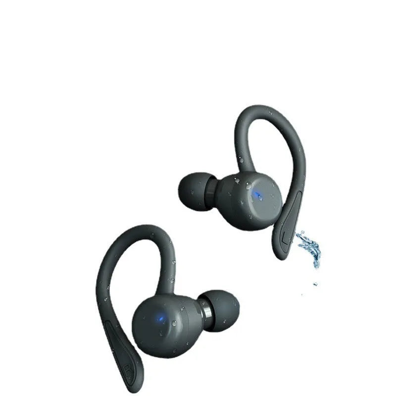 Sports headphones with hanging ear design in black, white, blue, red or pink colours with removable ear hooks