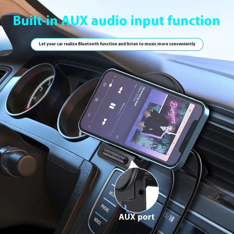 Car magnetic wireless charger 15W bracket W5 black, compact 6.2x8.7x8.3cm for 10V-32V vehicles