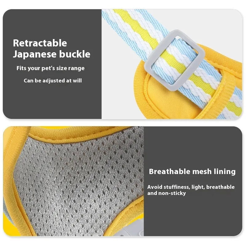 Explosion-proof anti-strangulation pet harness in Oxford cloth with reflective strips and 1.5m rope