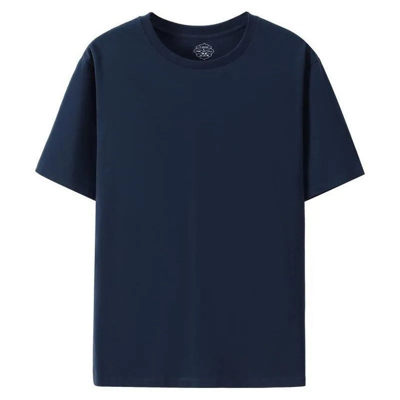 Men's slim fit cotton t-shirt in black or white with round neck and short sleeves