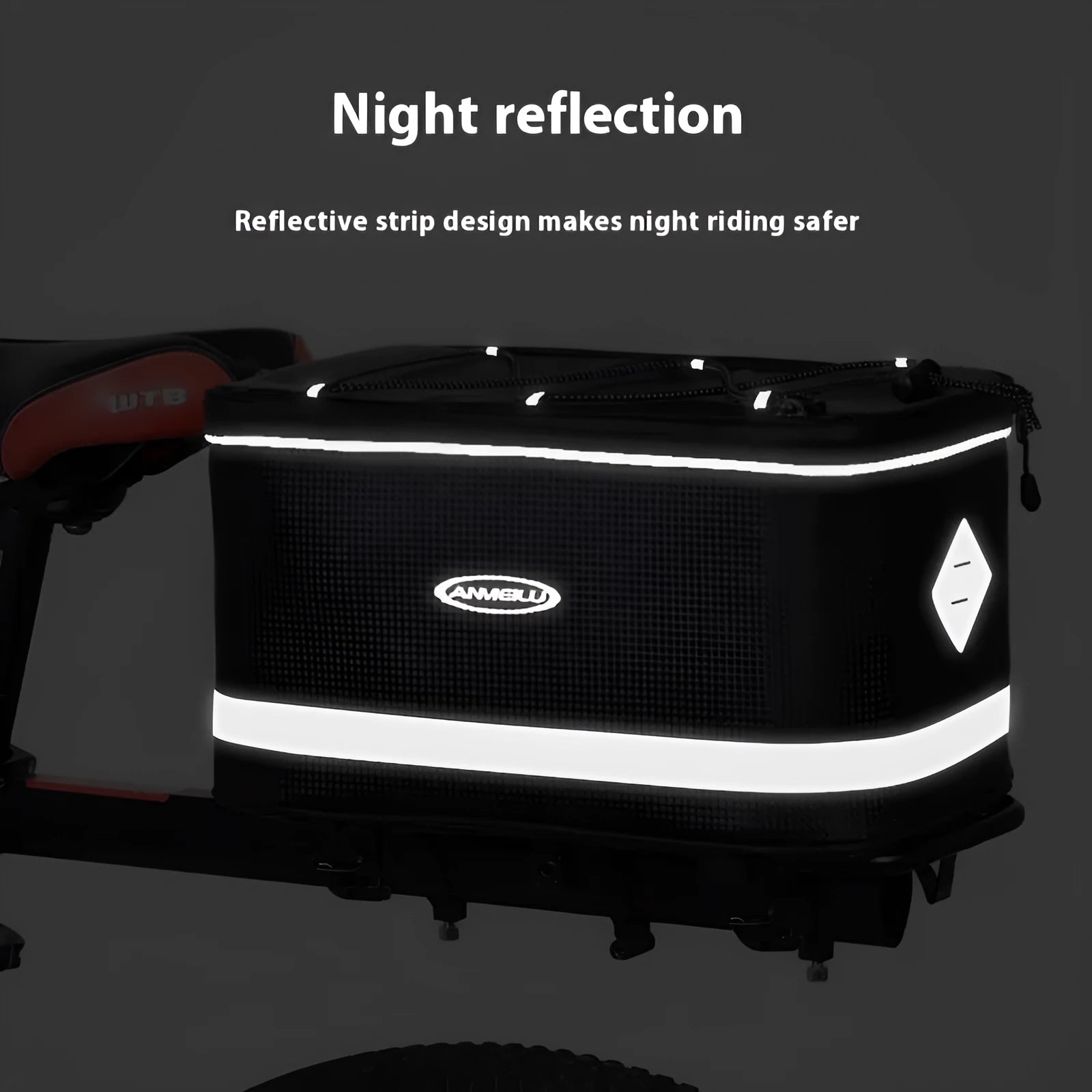 Black waterproof 12 litre PU leather car boot bag for bicycle equipment transport
