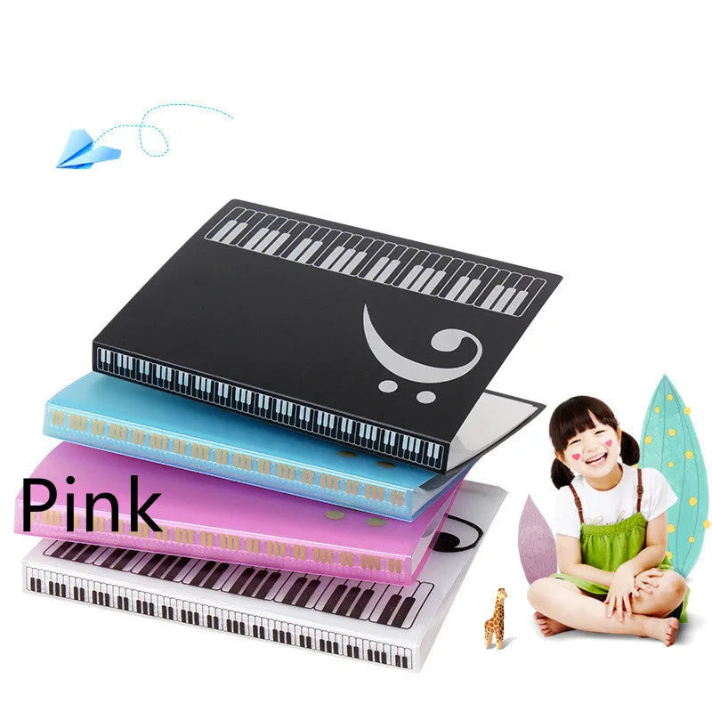ABS plastic piano score folder with transparent insert sheets for music organisation