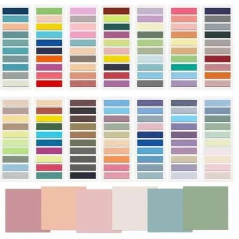 Morandi loose-leaf classification post-it notes set with round plastic sheet, card pocket, and scale for home organisation